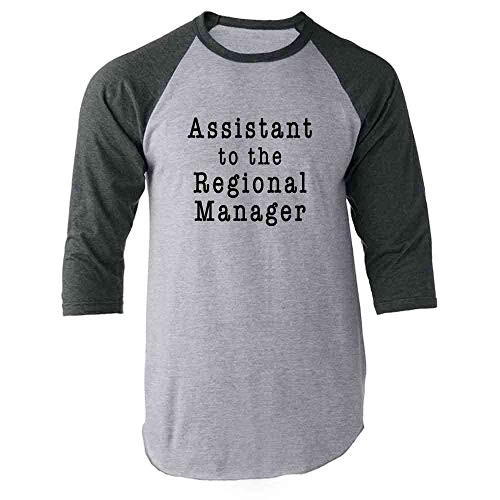 Pop Threads Assistant to The Regional Manager Funny TV Costume Gray L Raglan Baseball Tee Shirt