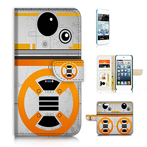 ( For iPod Touch 6 / iTouch 6 ) Wallet Case Cover & Screen Protector Bundle! A8488 Starwars BB8