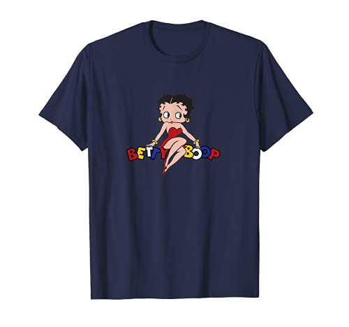 Betty Boop Betty Sitting on Logo T-Shirt Betty Boop Betty Sitting on Logo T-Shirt