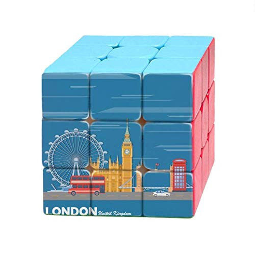 London Eye Double-Decker Buses Graffiti Magic Cube Puzzle 3x3 Toy Game Play