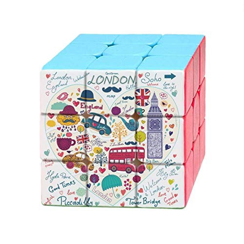 Love Heart Big Ben Bus UK Landmark Flag Magic Cube Puzzle 3x3 Toy Game Play