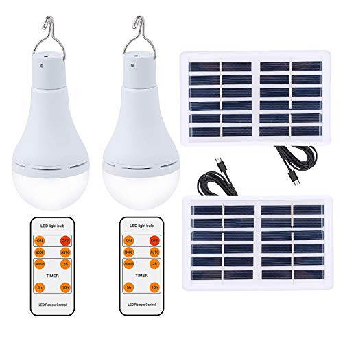 Solar Light Bulb Outdoor BNBIDEN 7W Rechargeable Led Bulb Solar Powered Light with Remote Timer- Lighting Sensor- 4 Lighting Mode for Chicken Coops Shed Hiking Camping Hurricane Lighting -2Pack- Solar Light Bulb Outdoor BNBIDEN 7W Rechargeable Led Bulb Solar Powered Light with Remote Timer- Lighting Sensor- 4 Lighting Mode for Chicken Coops Shed Hiking Camping Hurricane Lighting -2Pack-