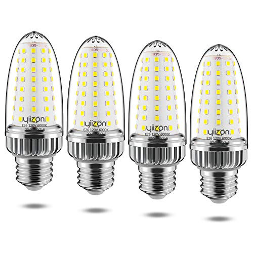 Yiizon LED Corn Bulbs E26 20W 150 Watt Equivalent Light Bulbs- 6000K Daylight White 2000LM E26 Edison Screw Light Bulbs Non-dimmable Candelabra LED Light Bulbs 4 Pack