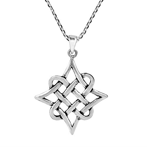 AeraVida Quaternary Celtic Knot Eternity .925 Sterling Silver Pendant Necklace AeraVida Quaternary Celtic Knot Eternity .925 Sterling Silver Pendant Necklace