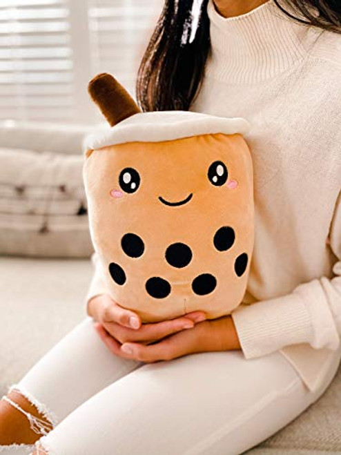 Swash Studio Boba Plush/Plushie | Boba Stuffed Animal | Bubble Tea Milk Tea Pillow | Plush Toy for Kids- Adults- Boba Lover