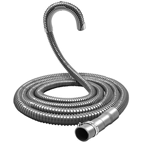 Washing Machine Drain Hose -15 FT - Universal 1inch to 1-1/4inch and 1-1/8inch Washer Replaceable Drain Hose - Corrugated Flexible Washer Drain Extension with Clamp