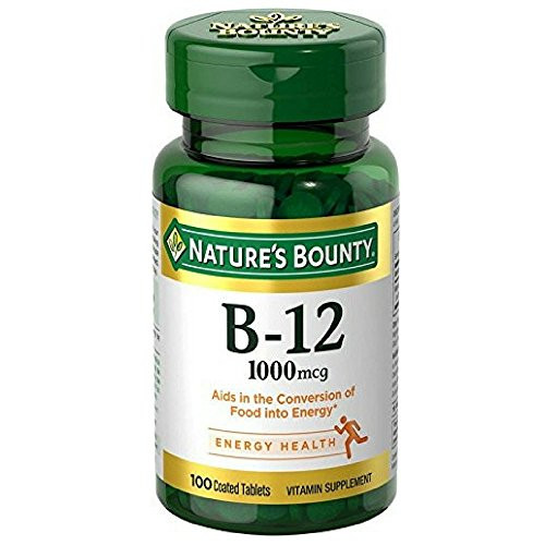 Nature's Bounty Natural Vitamin B12- 1000mcg- 100 Tablets -Pack of 3-