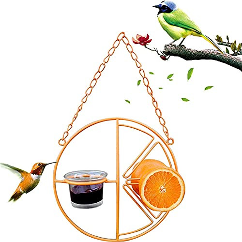AZINZHI Clementine Oriole Feeder Orange Fruit Oriole Double-Cup Jelly Bird Feeder Hummingbird Feeder Hanging for Outdoor Garden Yard AZINZHI Clementine Oriole Feeder Orange Fruit Oriole Double-Cup Jelly Bird Feeder Hummingbird Feeder Hanging for Outdoor Garden Yard