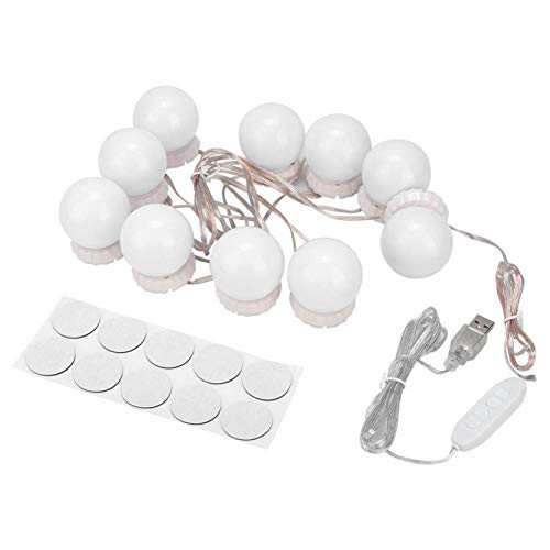 USB Powered 10 LED Durable Adjustable Mirror Light White for Makeup-Trichromatic light-