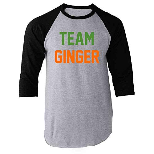 Pop Threads Team Ginger Funny St. Patrick's Day Funny Cute Redhead Black M Raglan Baseball Tee Shirt