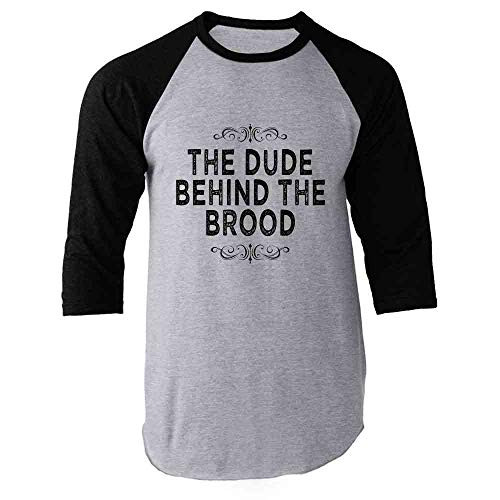 Pop Threads The Dude Behind The Brood Gift for Dad Dad Black L Raglan Baseball Tee Shirt Pop Threads The Dude Behind The Brood Gift for Dad Dad Black L Raglan Baseball Tee Shirt