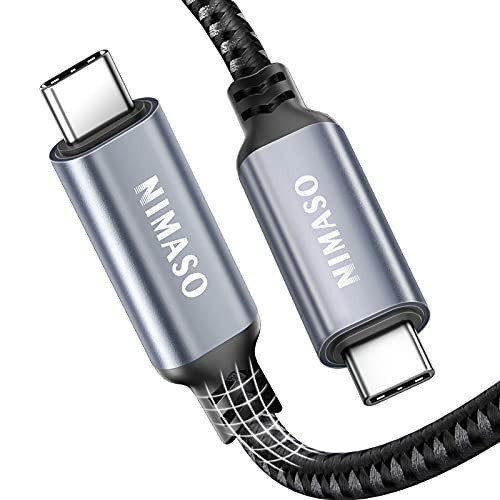 Thunderbolt 3 Cable 3.3ft/1M-Nimaso USB C Thunderbolt 3.0 Cable 40Gbps Date Transfer 100W -20V 5A- 5KA60Hz Fast Charge Cord-Compatible with Docking-Pixel-eGpu-Hub-MacBook-Dell-iPad Pro 2020 and More