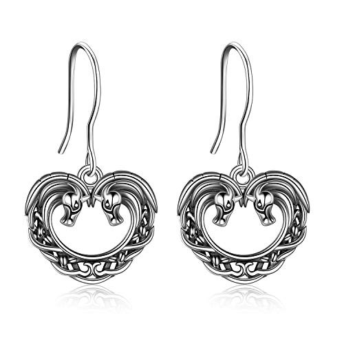 Horse Earrings Sterling Silver Celtic Knot Horse Dangle Drop Earrings Heart Horse Gifts For Horse Lovers Horse Earrings Sterling Silver Celtic Knot Horse Dangle Drop Earrings Heart Horse Gifts For Horse Lovers