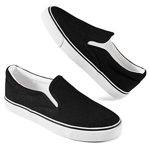 yageyan Women's Slip on Shoes Loafer Canvas Sneakers Fashion Sneakers Casual Canvas Shoes Classic-Black-11-