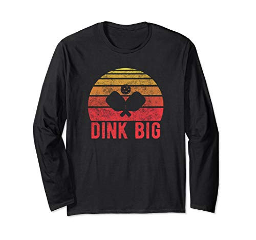 Vintage Retro Dink Big Pickleball Kitchen Dink Gift Design Long Sleeve T-Shirt