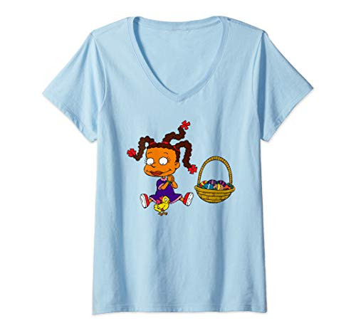 Womens Rugrats Easter Basket Susie V-Neck T-Shirt