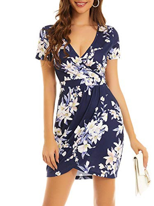 MSBASIC Midi Dress Vintage Floral Sundresses for Women Blue Floral M MSBASIC Midi Dress Vintage Floral Sundresses for Women Blue Floral M
