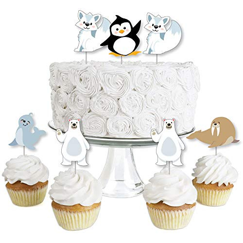 Arctic Polar Animals - Dessert Cupcake Toppers - Winter Baby Shower or Birthday Party Clear Treat Picks - Set of 24 Arctic Polar Animals - Dessert Cupcake Toppers - Winter Baby Shower or Birthday Party Clear Treat Picks - Set of 24