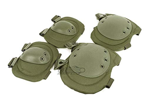 Lancer Tactical Elbow  and  Knee Pad Set -OD Green- in Olive Drab