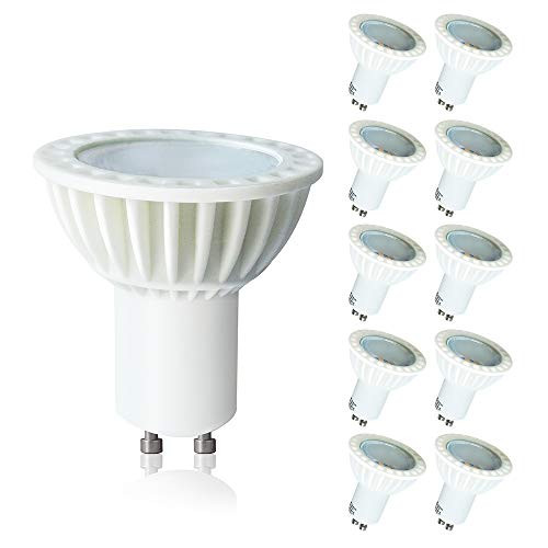 Lampaous 5 W Gu10 LED Light Bulbs,450lm Spot Light Bulb,50W Halogen Equivalent,Recessed Light Fixture Downlight,4000K Netural White,Non-dimmable,Home Household Indoor Lighting,Pack of 10