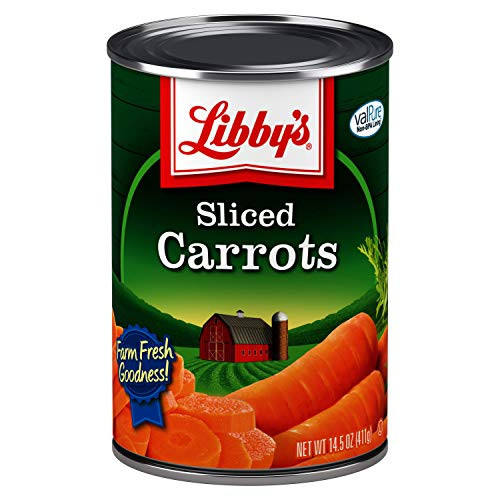Libby's Sliced Carrots | Appealingly Tender  and  Deliciously Sweet | Vibrant Orange Slices | Farm Fresh Goodness | No Preservatives | 14.5 ounce cans -Pack of 12-