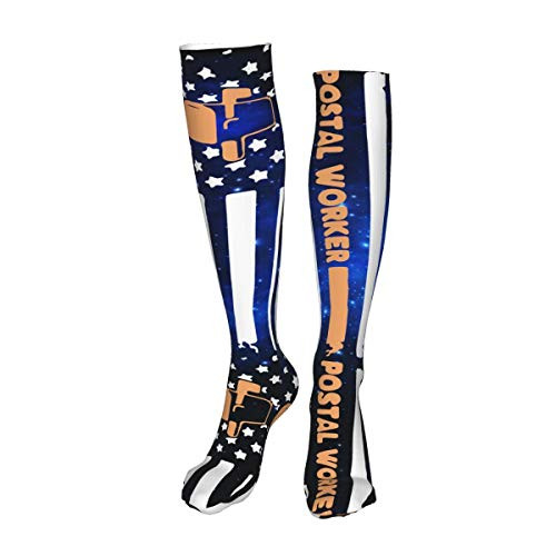 Postal Worker Flag Men's Women's Compression Socks Knee High Tube Diabetic Socks