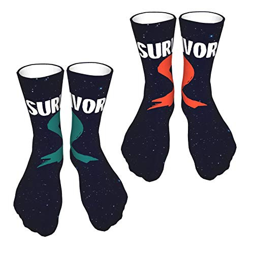 Survivor Kidney Cancer Awareness Flag Men's Women's Compression Socks Knee High Crew Diabetic Socks
