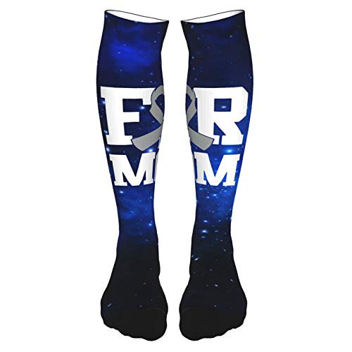 Brain Cancer Awareness Flag Men's Women's Compression Socks Knee High No Show Diabetic Socks