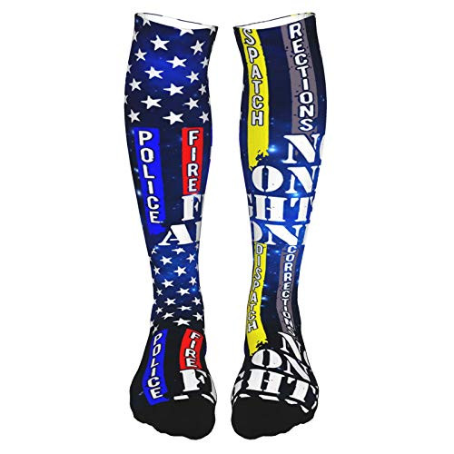 No One Fights Alone USA Flag Men's Women's Compression Socks Knee High Tube Diabetic Socks