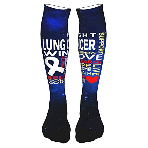 Lung Cancer Awareness Men's Women's Compression Socks Knee High Boot Diabetic Socks