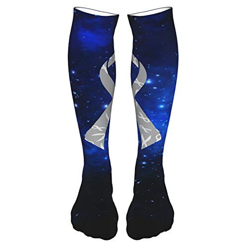 Brain Cancer Awareness Men's Women's Compression Socks Knee High Tube Diabetic Socks