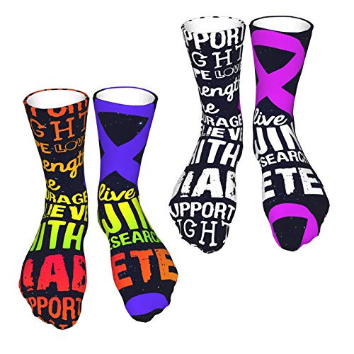 Diabetes Awareness Men's Women's Compression Socks Knee High Crew Diabetic Socks