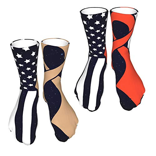 Kidney Cancer Awareness Flag Men's Women's Compression Socks Knee High Dress Diabetic Socks