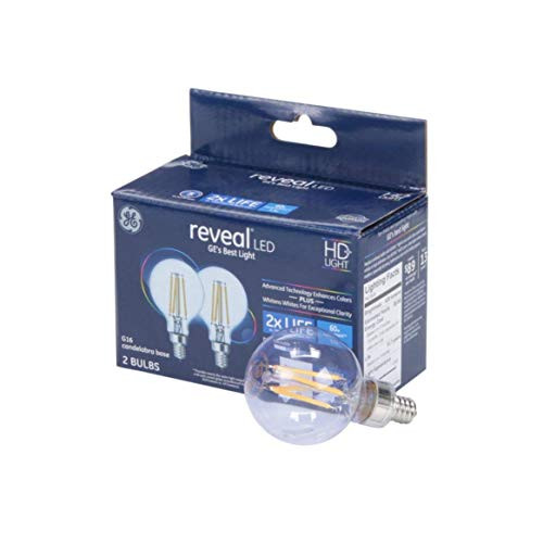 GE Reveal 60-Watt EQ G16.5 Color-Enhancing 42653 Dimmable Globe Bulb Light Bulb -2-Pack- GE Reveal 60-Watt EQ G16.5 Color-Enhancing 42653 Dimmable Globe Bulb Light Bulb -2-Pack-