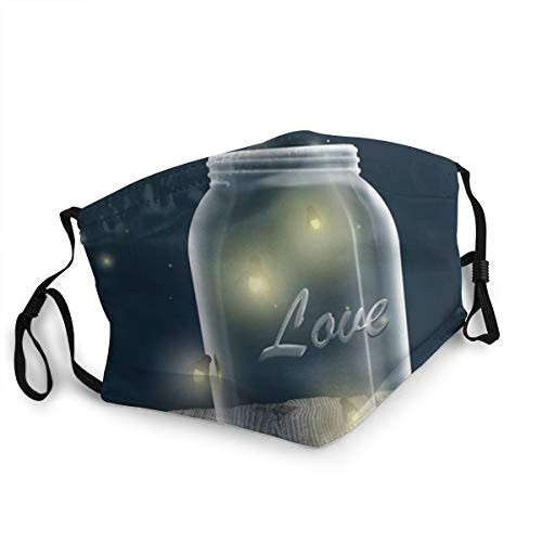 ALLMILL LIASDIVA Midnight Fireflies Mason Jar Unisex Washable Mouth Sleeve Anti-Dust Reusable Mouth Guard