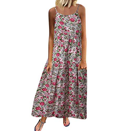 Women Plus Size Dress Summer Strap Sleeveless Retro Linen Floral Print Daily Bohemian Casual Loose Long Maxi Dress White Women Plus Size Dress Summer Strap Sleeveless Retro Linen Floral Print Daily Bohemian Casual Loose Long Maxi Dress White