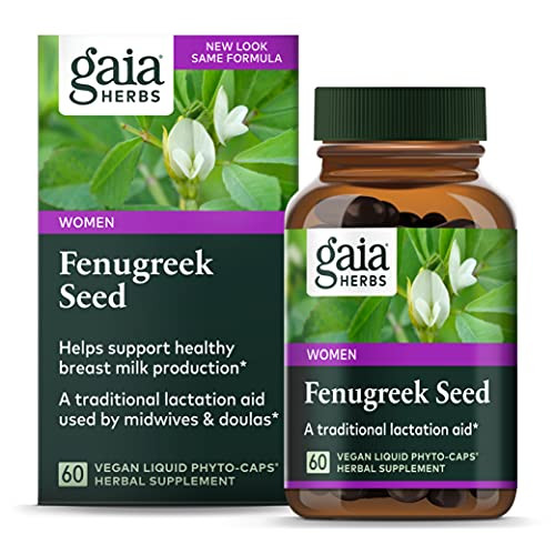 Gaia Herbs Fenugreek Seed- Vegan Liquid Capsules- 60 Count - Lactation Supplement with Organic Fenugreek to Optimize Breast Milk Production Gaia Herbs Fenugreek Seed- Vegan Liquid Capsules- 60 Count - Lactation Supplement with Organic Fenugreek to Optimize Breast Milk Production