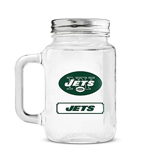 NFL New York Jets 20oz Glass Mason Jar NFL New York Jets 20oz Glass Mason Jar
