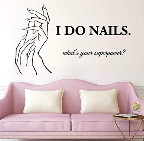 YHKZGM Nail Salon Quote Wall Sticker Manicure Pedicure Wall Decals Beauty Salon Decor Nails Wall Art Mural Window Decal 69X42Cm
