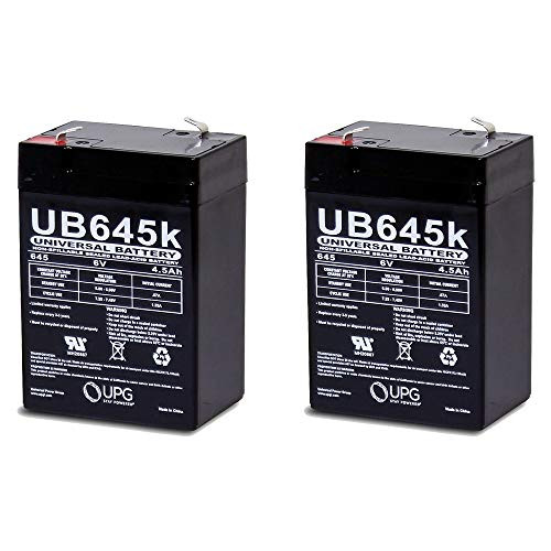Universal Power Group 6 Volt 6V 4.5AH Rechargeable Deer Game Feeder Battery - 2 Pack
