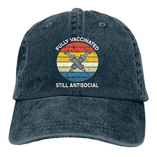 fashion Fully Vaccinated Still Antisocial Hat Funny Vaccine Baseball Cap Adjustable Washable Cotton Trucker Cap