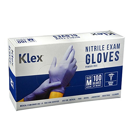 Klex Nitrile Exam Gloves - Medical Grade- Powder Free- Latex Rubber Free- Disposable- Food Safe- Lavender M Medium Klex Nitrile Exam Gloves - Medical Grade- Powder Free- Latex Rubber Free- Disposable- Food Safe- Lavender M Medium