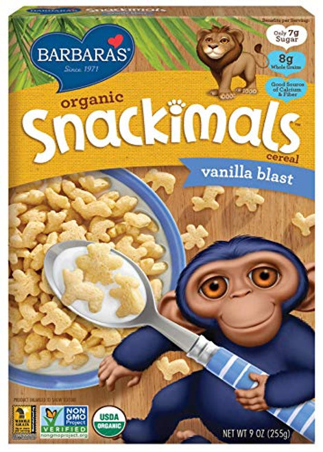 Barbara's Bakery Organic Snackimals Cereal, Vanilla Blast, 9 Ounce
