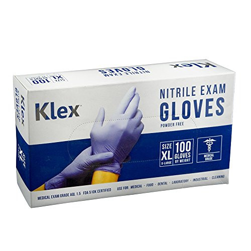Klex Nitrile Exam Gloves - Medical Grade- Powder Free- Latex Rubber Free- Disposable- Food Safe- Lavender XL XLarge Klex Nitrile Exam Gloves - Medical Grade- Powder Free- Latex Rubber Free- Disposable- Food Safe- Lavender XL XLarge