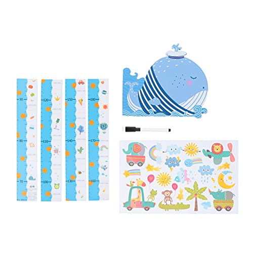 Garneck Baby Height Chart Wall Stickers Kids Growth Chart Ruler Whale Wall Art Decal for Children Kindergarten Nursery Room Bedroom Wall Decoration