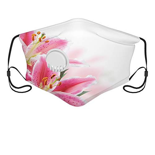 Comfortable Windproof mask? Pink and White- Florist Theme with Lilies Close up a Fresh Bouquet for The Loved Ones-Pink Orange Green?Printed Facial decorations for adult Comfortable Windproof mask? Pink and White- Florist Theme with Lilies Close up a Fresh Bouquet for The Loved Ones-Pink Orange Green?Printed Facial decorations for adult