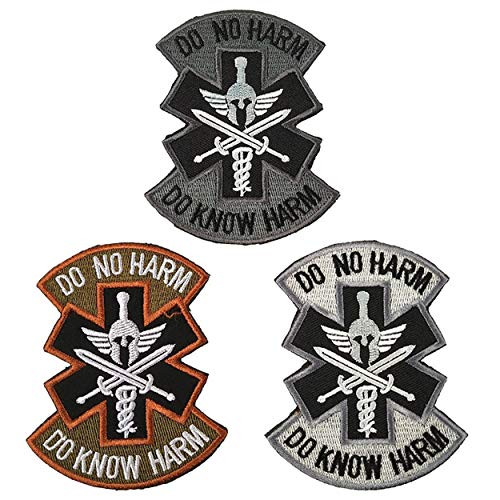 Do No Harm Do Know Harm Tactical Morale Patches for Hat Clothes 3 PCS