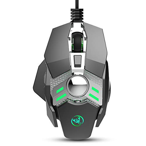 Tmtop USB Wired Gaming Mouse 6400DPI 7 Programmable Buttons LED Optical Mouse for PC Laptop Computer