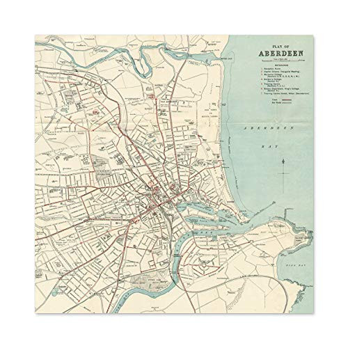 Map 1934 Aberdeen City Scotland Plan Chart Large Wall Art Poster Print Thick Paper 24X24 Inch Map 1934 Aberdeen City Scotland Plan Chart Large Wall Art Poster Print Thick Paper 24X24 Inch