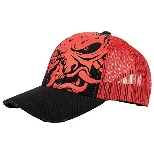 JINX Cyberpunk 2077 Distressed Samurai Trucker Hat- Black- Adult Size